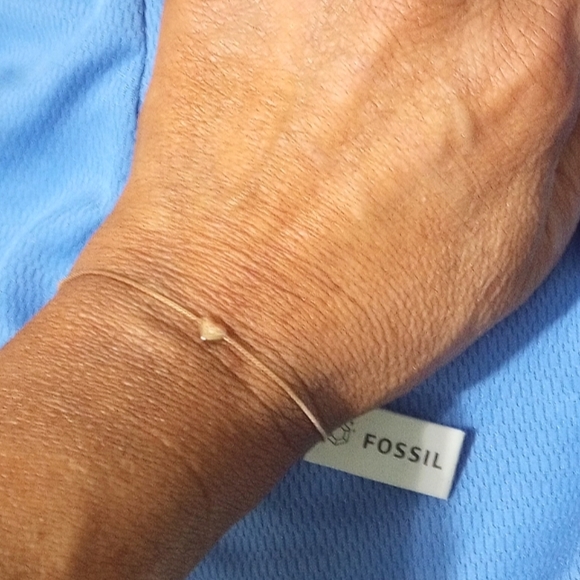 Fossil True Love 14k Rose Gold Plated Diamond Station Bracelet - Picture 5 of 9